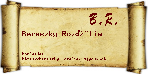 Bereszky Rozália névjegykártya